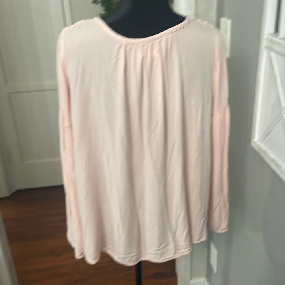 Mossimo Women's Pink Tunic Top Sleeves-Tassel-EUC-Year Round